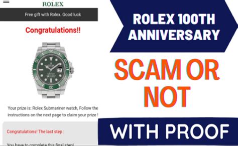 rolex 100th anniversary celebration scam|HOAX: Rolex is not celebrating its 100th anniversary with a givea.